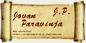Jovan Paravinja vizit kartica